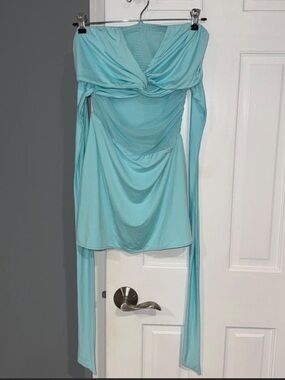 Peppermayo Lita Twist Mini Dress - Turquoise